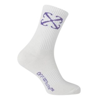 OFF WHITE Arrow Mid Calf Sock Women Wht/Lilc 0436  for sale