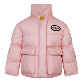 OFF WHITE Arrows Quilted Short Puffer Kids Pink 3030  for sale