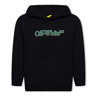 OFF WHITE Big Bookish Hoodie Junior Boys Kids Blk Grn 1055  for sale