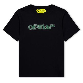 OFF WHITE Big Bookish Tee Junior Boys Kids Regular Fit T-Shirts Blk Grn 1055 for sale