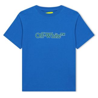 OFF WHITE Big Bookish Tee Junior Boys Kids Regular Fit T-Shirts Blue 4455 for sale