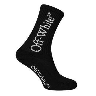 OFF WHITE Big Logo Sock Women Black White  for sale