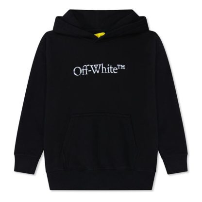 OFF WHITE Bookish Bit Logo Hoodie Junior Boys Kids Black 1001  for sale