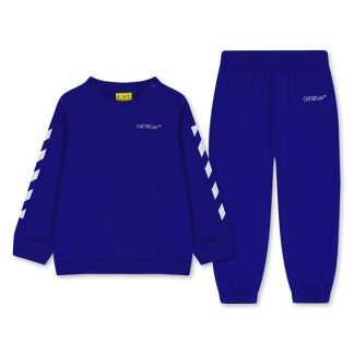 OFF WHITE Bookish Diagonal Stripe Tracksuit Set Junior Boys Kids Blue 4501  for sale