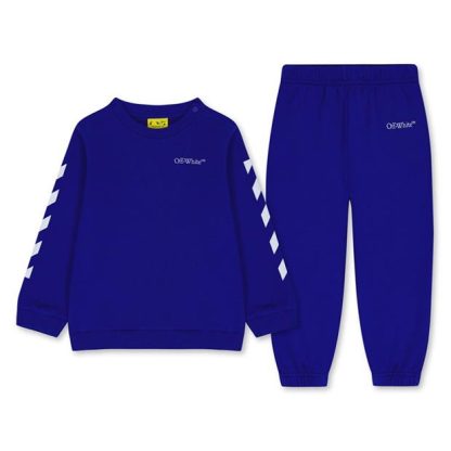 OFF WHITE Bookish Diagonal Stripe Tracksuit Set Junior Boys Kids Blue 4501  for sale