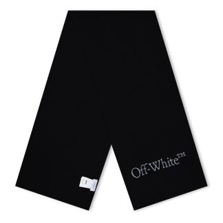 OFF WHITE Bookish Knit Scarf Unisex Black Silver  for sale