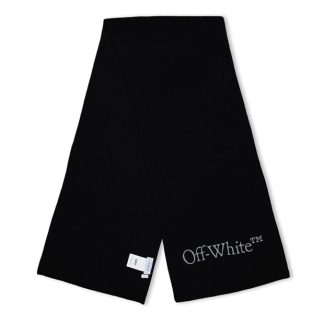 OFF WHITE Bookish Knit Scarf Women Black Silver  for sale