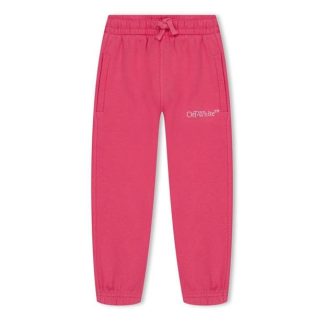 OFF WHITE Bookish Logo Cotton Sweatpants Juniors Kids Fuschia 3201  for sale