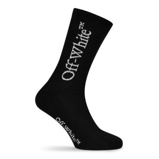 OFF WHITE Bookish Mid Socks Men Crew Socks Black/White for sale