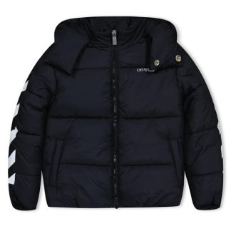 OFF WHITE Bookish Puffer Jacket Junior Kids Black 1001  for sale