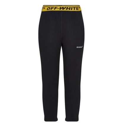 OFF WHITE Boys Industrial Jogging Pants Kids Closed Hem Fleece Jogging Bottoms Blk Yel 1018 for sale