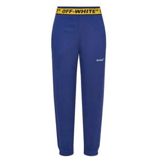 OFF WHITE Boys Industrial Jogging Pants Kids Closed Hem Fleece Jogging Bottoms Navy Yel 4618 for sale