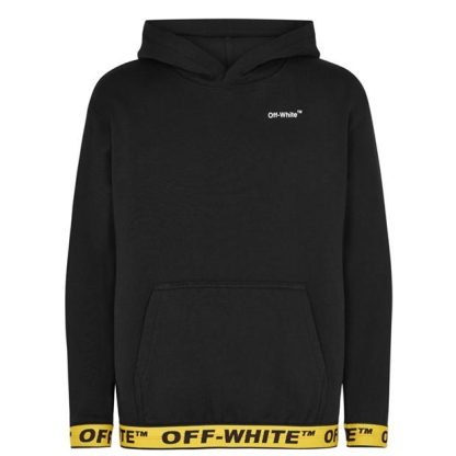 OFF WHITE Boys Industrial Logo Hoodie Kids Blk Yel 1018  for sale