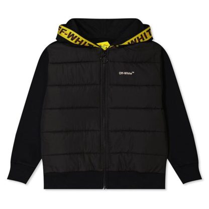 OFF WHITE Boys Logo Industrial Hybrid Jacket Kids Blk Yell 1018  for sale