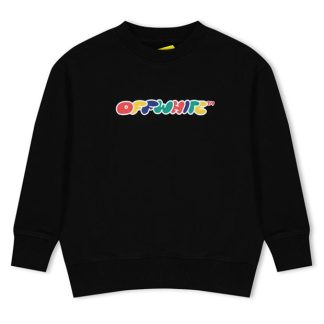 OFF WHITE Bubble Arrow Sweatshirt Junior Kids Black 1084  for sale