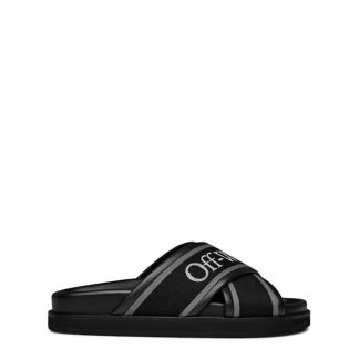 OFF WHITE Cloud Criss-Cross Slides Women Pool Shoes Black for sale