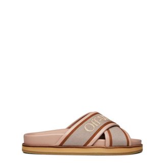 OFF WHITE Cloud Criss-Cross Slides Women Pool Shoes Nude for sale