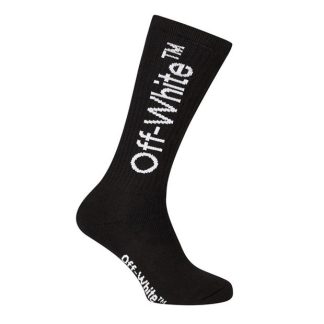 OFF WHITE Diag Long Length Socks Women Crew Socks Black 1001 for sale