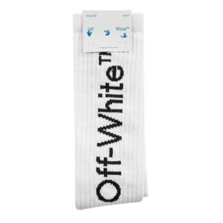 OFF WHITE Diag Long Length Socks Women Crew Socks White 0110 for sale