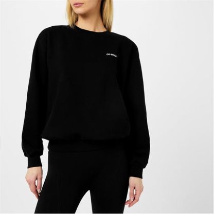 OFF WHITE Diag Regular Crewneck Sweatshirt Women Crew Sweaters Black 1001 for sale