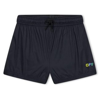 OFF WHITE Diagonal Rainbow Swim Shorts Juniors Kids Blk Mult 1084  for sale