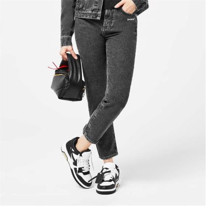 OFF WHITE Diagonal Stripe Jeans Women Grey/Wht 0701  for sale