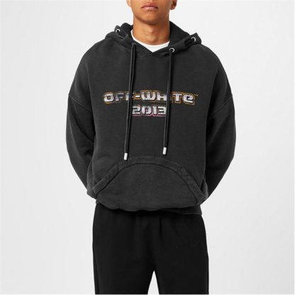 OFF WHITE Digit Bacchus Cotton Hoodie Men Black  for sale