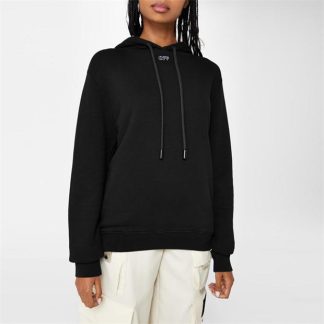 OFF WHITE Embroidered Arrow Hoodie Women Black 1001  for sale