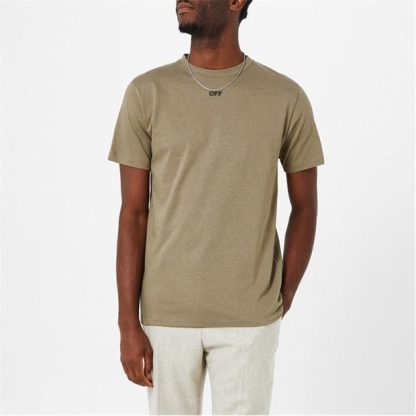 OFF WHITE Embroidered Arrows T-Shirt Men Beige Black  for sale