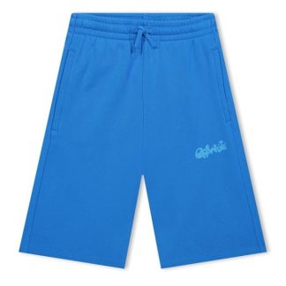 OFF WHITE Fluid Logo Print Shorts Juiors Kids Blue 4449  for sale