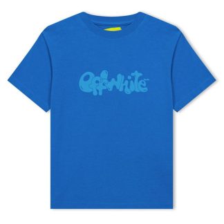 OFF WHITE Fluid T-Shirt Junior Boys Kids Regular Fit T-Shirts Blue 4449 for sale