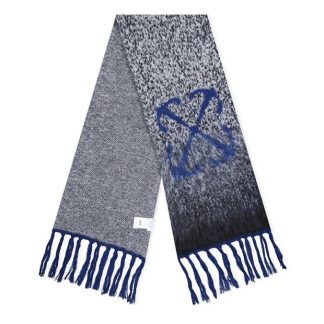 OFF WHITE Fuzzy Scarf Unisex Dark Grey  for sale