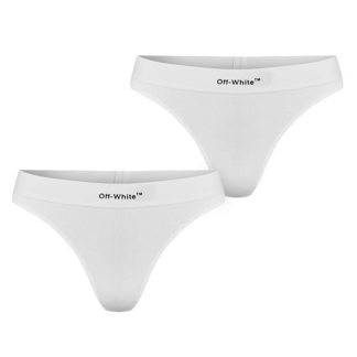 OFF WHITE Helvetica Logo 2 Pack Thong Women Thong Briefs White 0110 for sale