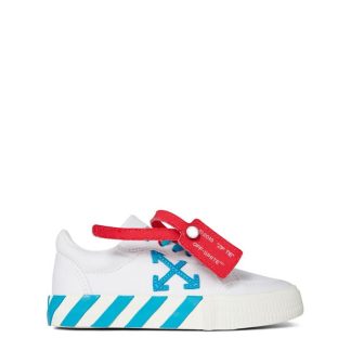 OFF WHITE Juniors Vulcanized Lace-Up Trainers Kids Low Trainers Wht Blue 0140 for sale