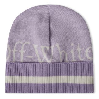 OFF WHITE Knitted Logo Beanie Women Lilac 3604  for sale