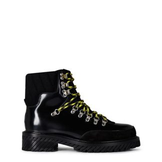 OFF WHITE Leather Gstaad Hiker Boots Men Black  for sale