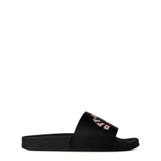 OFF WHITE Logo-Print Pool Slides Kids Black 21030  for sale