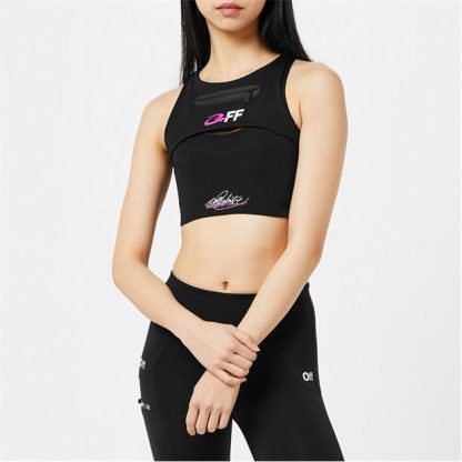 OFF WHITE Logo Sports Bra Women Black 1001  for sale