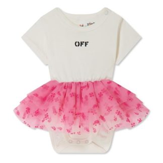 OFF WHITE Logo Tutu Tulle Dress Kids Kids Off White  for sale