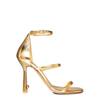 OFF WHITE Lollipop Leather Sandal Women Heeled Sandals Gold for sale