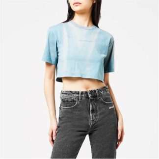 OFF WHITE Loundry Tie Dye Cropped Top Women Green 5454  for sale