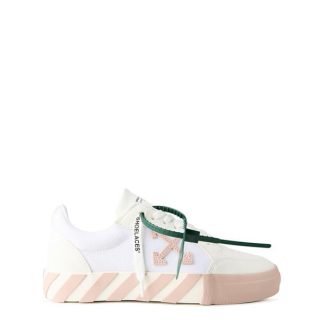 OFF WHITE Low Vulcanized Canvas Trainers Women Low Trainers White/Pink 0130 for sale