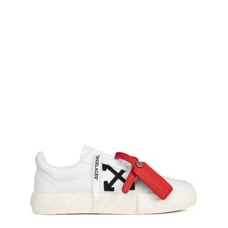 OFF WHITE Low Vulcanized Canvas Trainers Women Low Trainers Wht/ Blk for sale