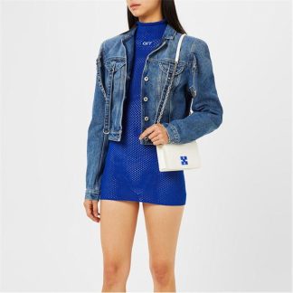 OFF WHITE Net Mini Dress Women Blue/White  for sale