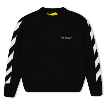 OFF WHITE Off Arrow Knit Crew Jn34 Kids Black 1001  for sale