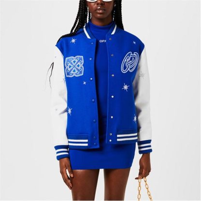 OFF WHITE Off Blng Strs Vrsty Ld34 Women Blue/White  for sale