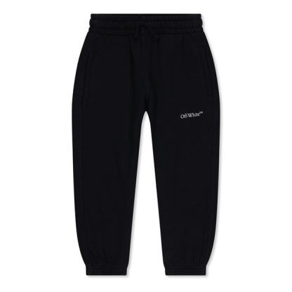 OFF WHITE Off Bookish Diag SweatP34 Kids Closed Hem Fleece Jogging Bottoms Black 1001 for sale