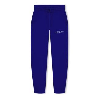 OFF WHITE Off Bookish Diag SweatP34 Kids Closed Hem Fleece Jogging Bottoms Blue 5401 for sale