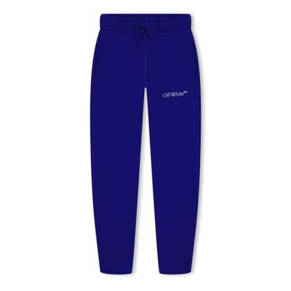 OFF WHITE Off Bookish Diag SweatP34 Kids Closed Hem Fleece Jogging Bottoms Blue 5401 for sale