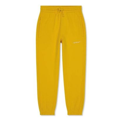 OFF WHITE Off Bookish Diag SweatP34 Kids Closed Hem Fleece Jogging Bottoms Yellow 1601 for sale